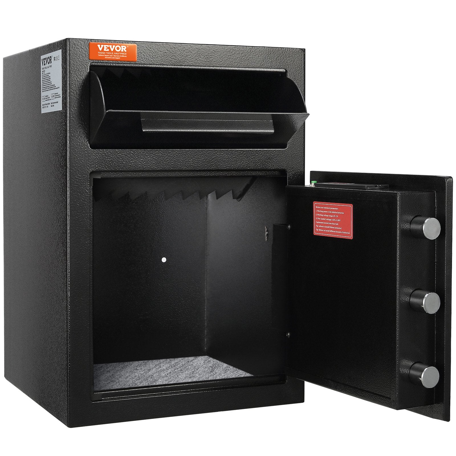 2.5 Cub Depository Safe, Deposit Safe with Drop Slot, Electronic Code Lock and 2 Emergency Keys, 20.27'' x 13.97'' x 13.97'' Business Drop Slot Safe for Cash, Mail in Home, Hotel, Office