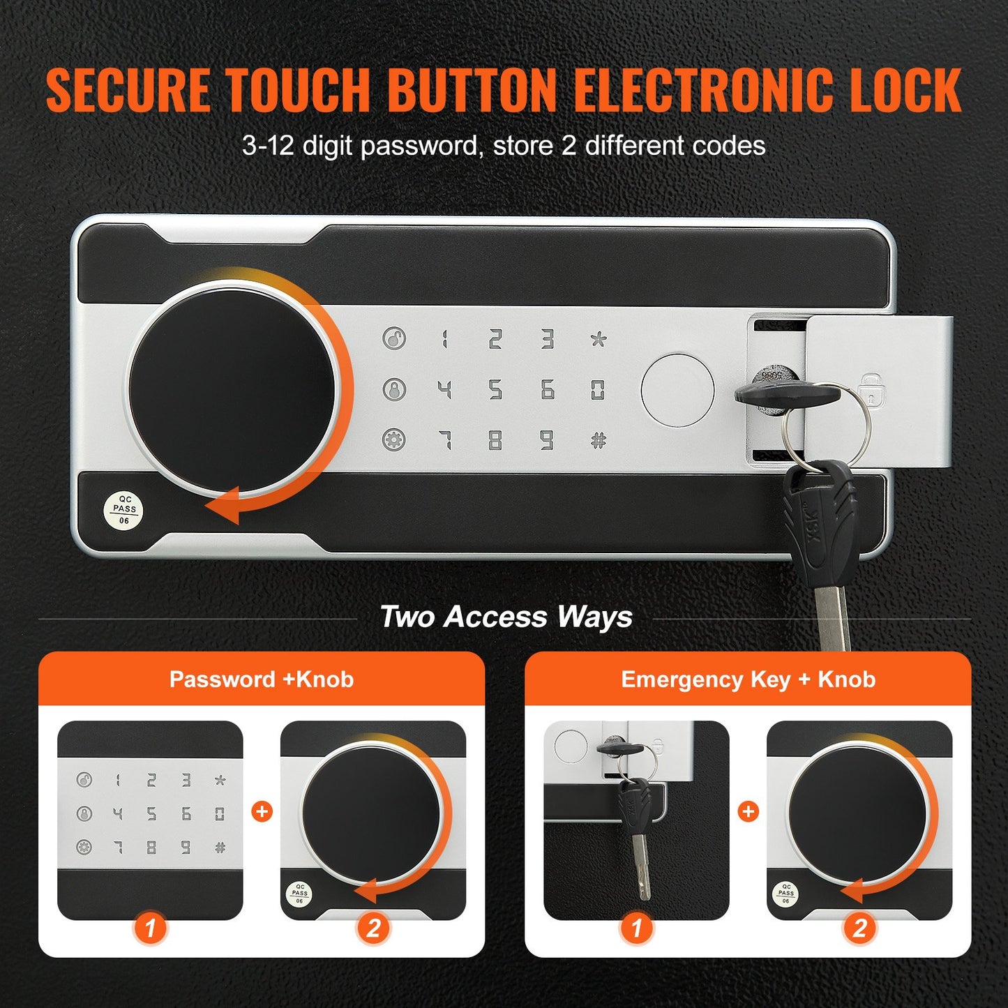 2.5 Cub Depository Safe, Deposit Safe with Drop Slot, Electronic Code Lock and 2 Emergency Keys, 20.27'' x 13.97'' x 13.97'' Business Drop Slot Safe for Cash, Mail in Home, Hotel, Office - Image 4