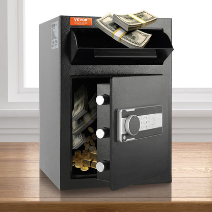 2.5 Cub Depository Safe, Deposit Safe with Drop Slot, Electronic Code Lock and 2 Emergency Keys, 20.27'' x 13.97'' x 13.97'' Business Drop Slot Safe for Cash, Mail in Home, Hotel, Office - Image 8