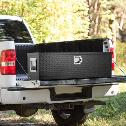Heavy Duty Aluminum Truck Bed Tool Box, Diamond Plate Tool Box with Side Handle and Lock Keys, Storage Tool Box Chest Box Organizer for Pickup, Truck Bed, RV, Trailer, 990 x 330 x 254 mm, Black - Image 8