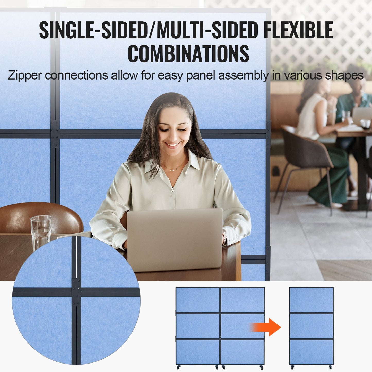Acoustic Room Divider Partition Panel Privacy Screen 2 Pack Indigo Blue - Image 5