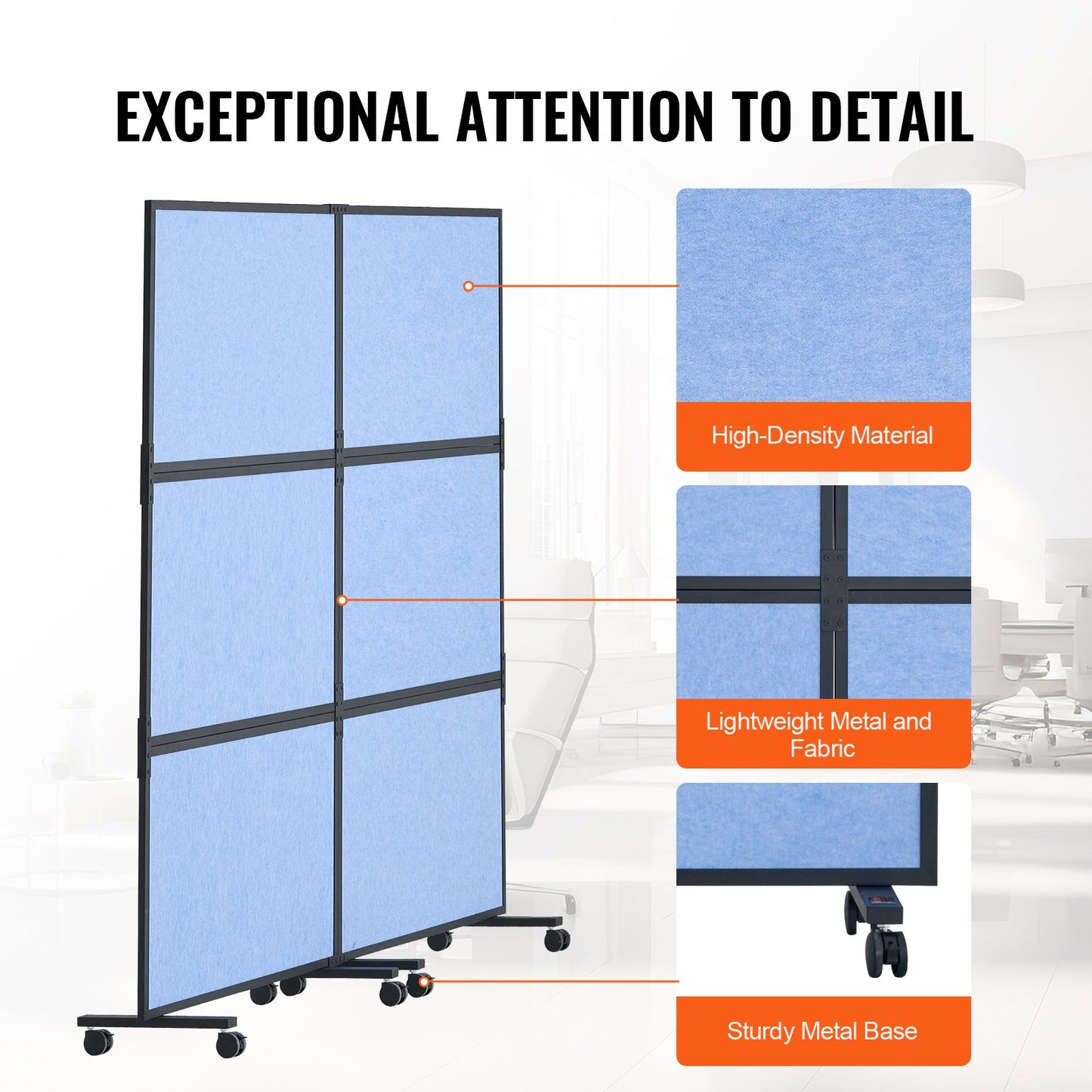 Acoustic Room Divider Partition Panel Privacy Screen 2 Pack Indigo Blue - Image 6