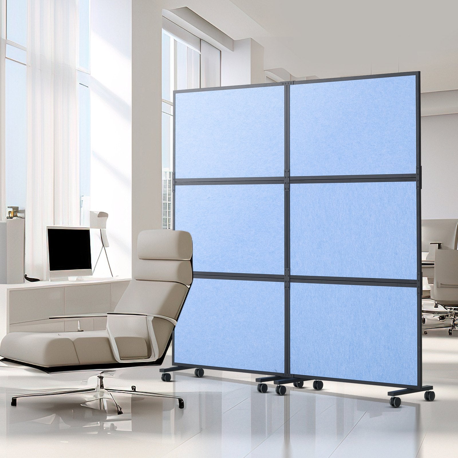 Acoustic Room Divider Partition Panel Privacy Screen 2 Pack Indigo Blue - Image 8