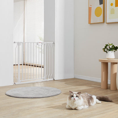 Baby Gate, 749-990 mm Extra Wide, 762 mm High, Dog Gate for Stairs Doorways and House, Easy Step Walk Thru Auto Close Child Gate Pet Security Gate with Pressure Mount Kit & Wall Mount Kit, White - Image 8