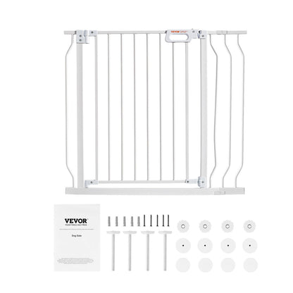 Baby Gate, 749-990 mm Extra Wide, 762 mm High, Dog Gate for Stairs Doorways and House, Easy Step Walk Thru Auto Close Child Gate Pet Security Gate with Pressure Mount Kit & Wall Mount Kit, White - Image 9