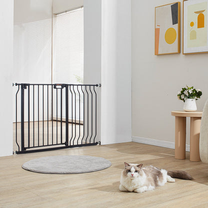 Baby Gate, 749-1229 mm Extra Wide, 762 mm High, Dog Gate for Stairs Doorways and House, Easy Step Walk Thru Auto Close Child Gate Pet Security Gate with Pressure Mount and Wall Mount Kit, Black - Image 8
