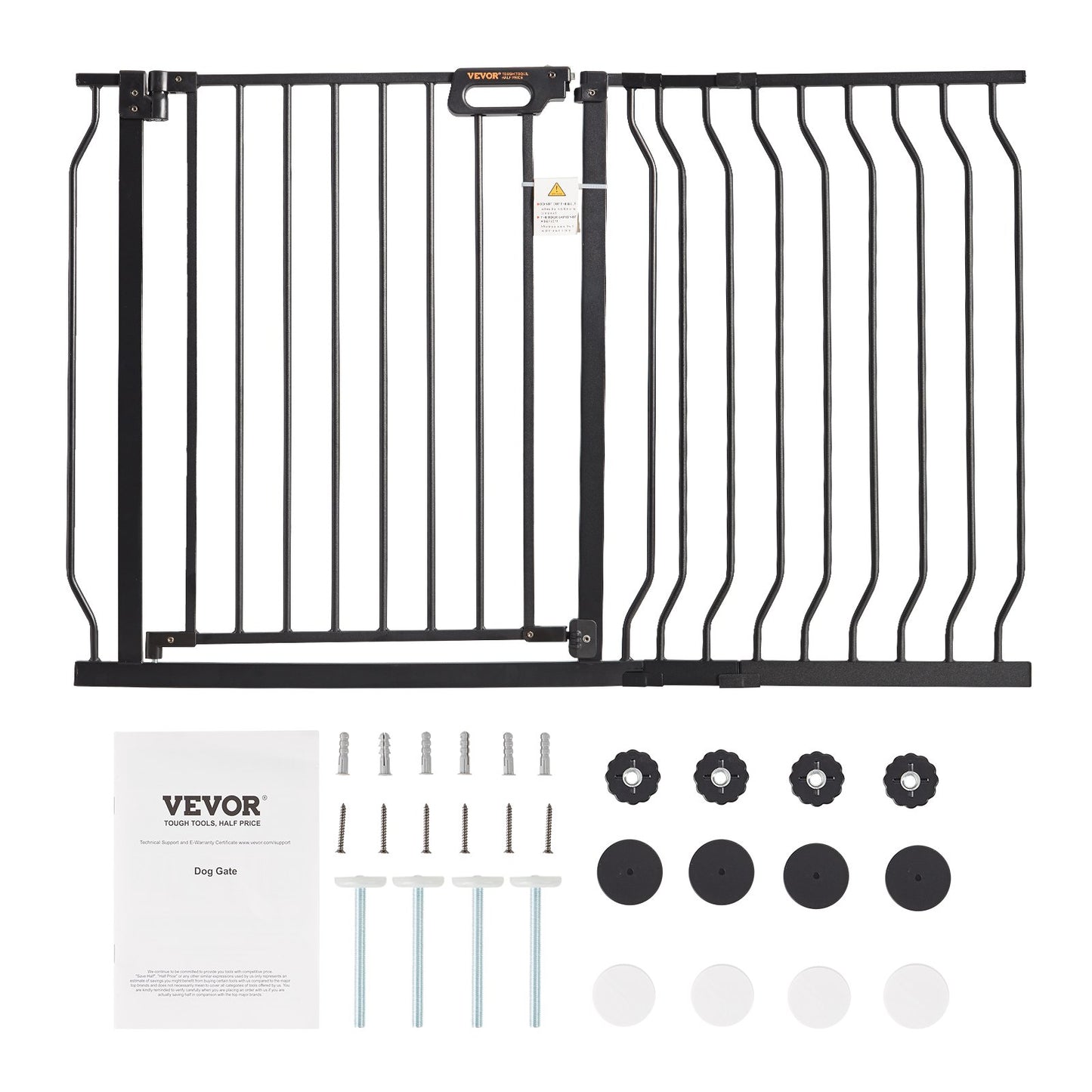 Baby Gate, 749-1229 mm Extra Wide, 762 mm High, Dog Gate for Stairs Doorways and House, Easy Step Walk Thru Auto Close Child Gate Pet Security Gate with Pressure Mount and Wall Mount Kit, Black - Image 9