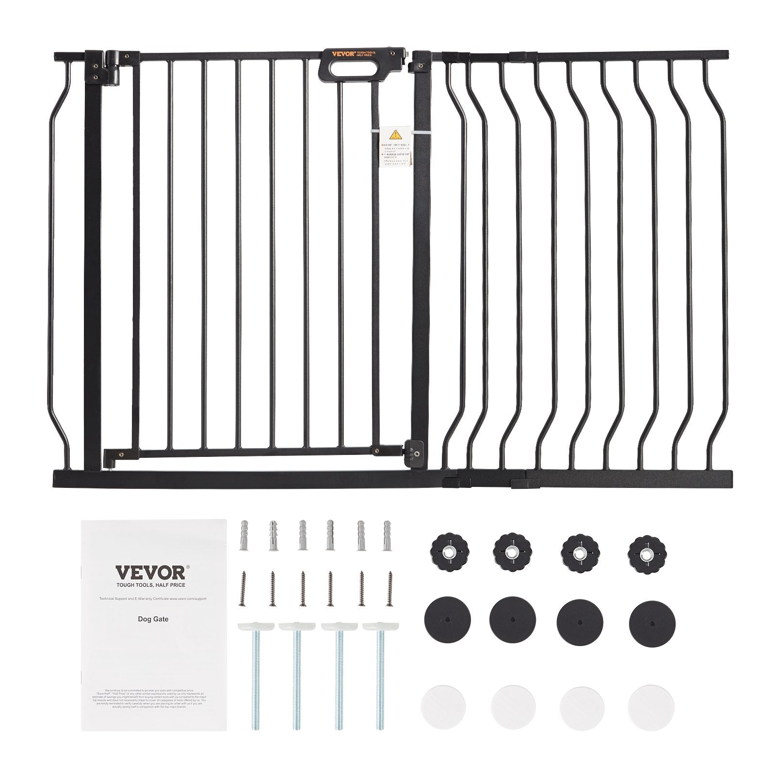 Baby Gate, 749-1229 mm Extra Wide, 762 mm High, Dog Gate for Stairs Doorways and House, Easy Step Walk Thru Auto Close Child Gate Pet Security Gate with Pressure Mount and Wall Mount Kit, Black - Image 9
