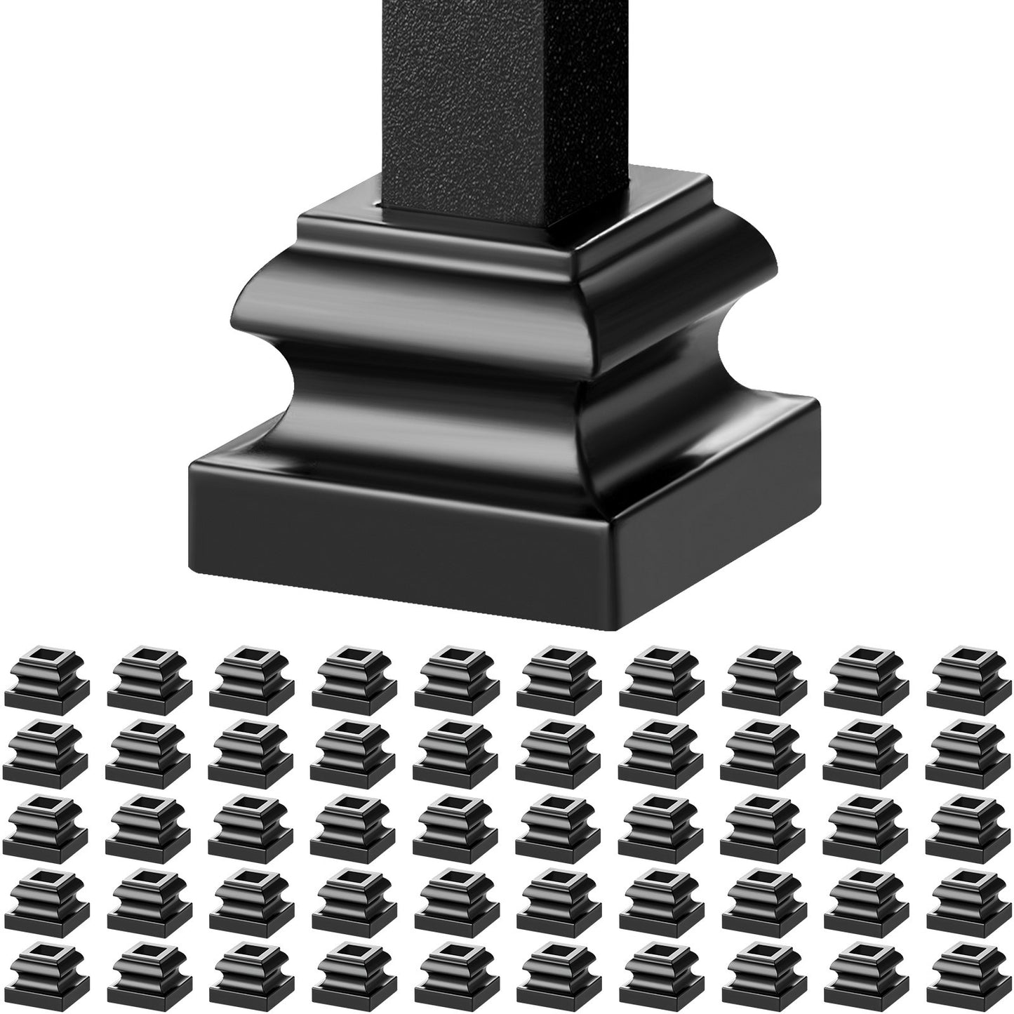 50 PCS Aluminum Alloy Baluster Flat Shoes Wrought Spindles for Staircase