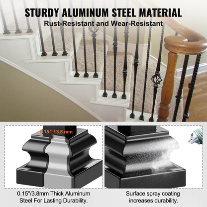 50 PCS Aluminum Alloy Baluster Flat Shoes Wrought Spindles for Staircase - Image 3