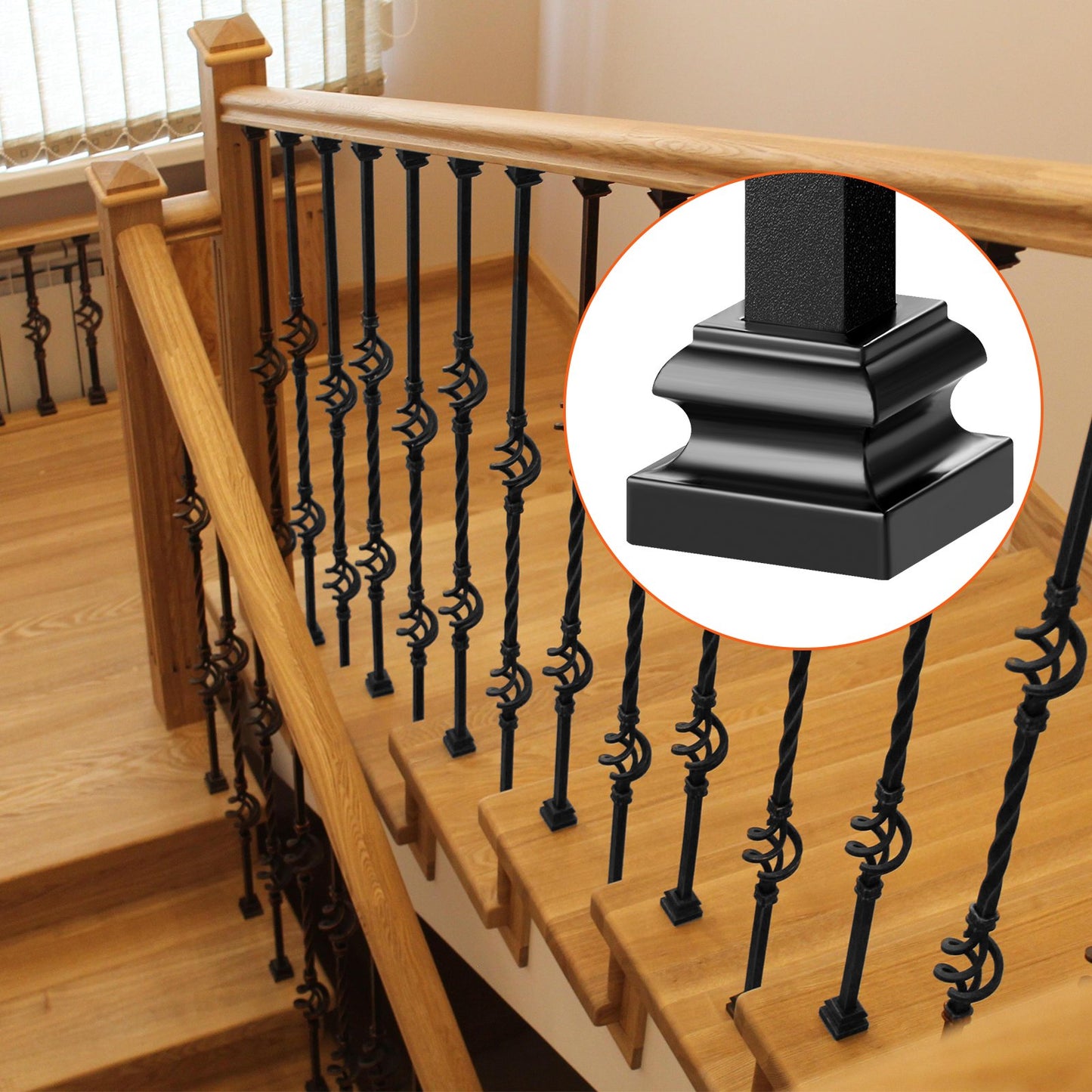 50 PCS Aluminum Alloy Baluster Flat Shoes Wrought Spindles for Staircase - Image 8