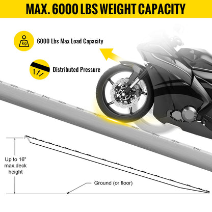 60' X 12' X 2.5'Aluminum Trailer Ramps 6000LBS Total Beavertail Hook End 1 Pair 2 Ramps - Image 4