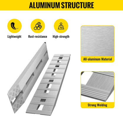 60' X 12' X 2.5'Aluminum Trailer Ramps 6000LBS Total Beavertail Hook End 1 Pair 2 Ramps - Image 6