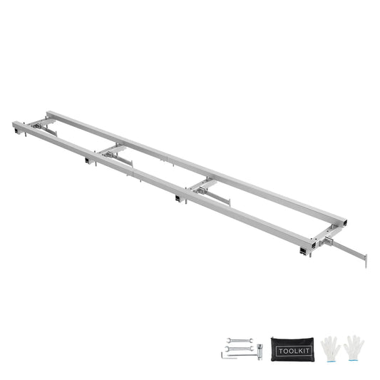 Rail Mill Guide System, 9 ft Milling Guide, 4 Crossbar Kits Chainsaw Mill Rail Guide, Aluminum Adjustable Saw Mill Rail System Work with Chainsaw Mills for Builders and Woodworkers