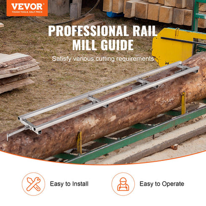 Rail Mill Guide System, 9 ft Milling Guide, 4 Crossbar Kits Chainsaw Mill Rail Guide, Aluminum Adjustable Saw Mill Rail System Work with Chainsaw Mills for Builders and Woodworkers - Image 2