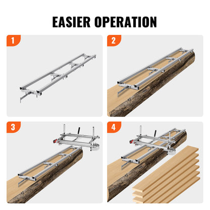 Rail Mill Guide System, 9 ft Milling Guide, 4 Crossbar Kits Chainsaw Mill Rail Guide, Aluminum Adjustable Saw Mill Rail System Work with Chainsaw Mills for Builders and Woodworkers - Image 5
