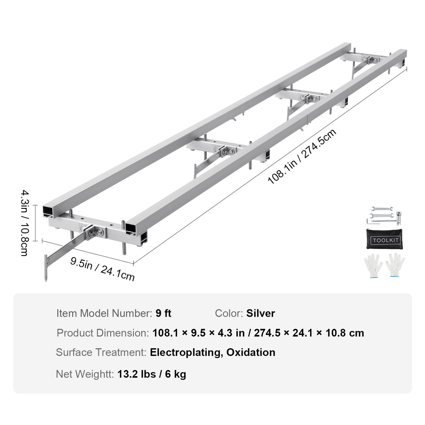Rail Mill Guide System, 9 ft Milling Guide, 4 Crossbar Kits Chainsaw Mill Rail Guide, Aluminum Adjustable Saw Mill Rail System Work with Chainsaw Mills for Builders and Woodworkers - Image 7