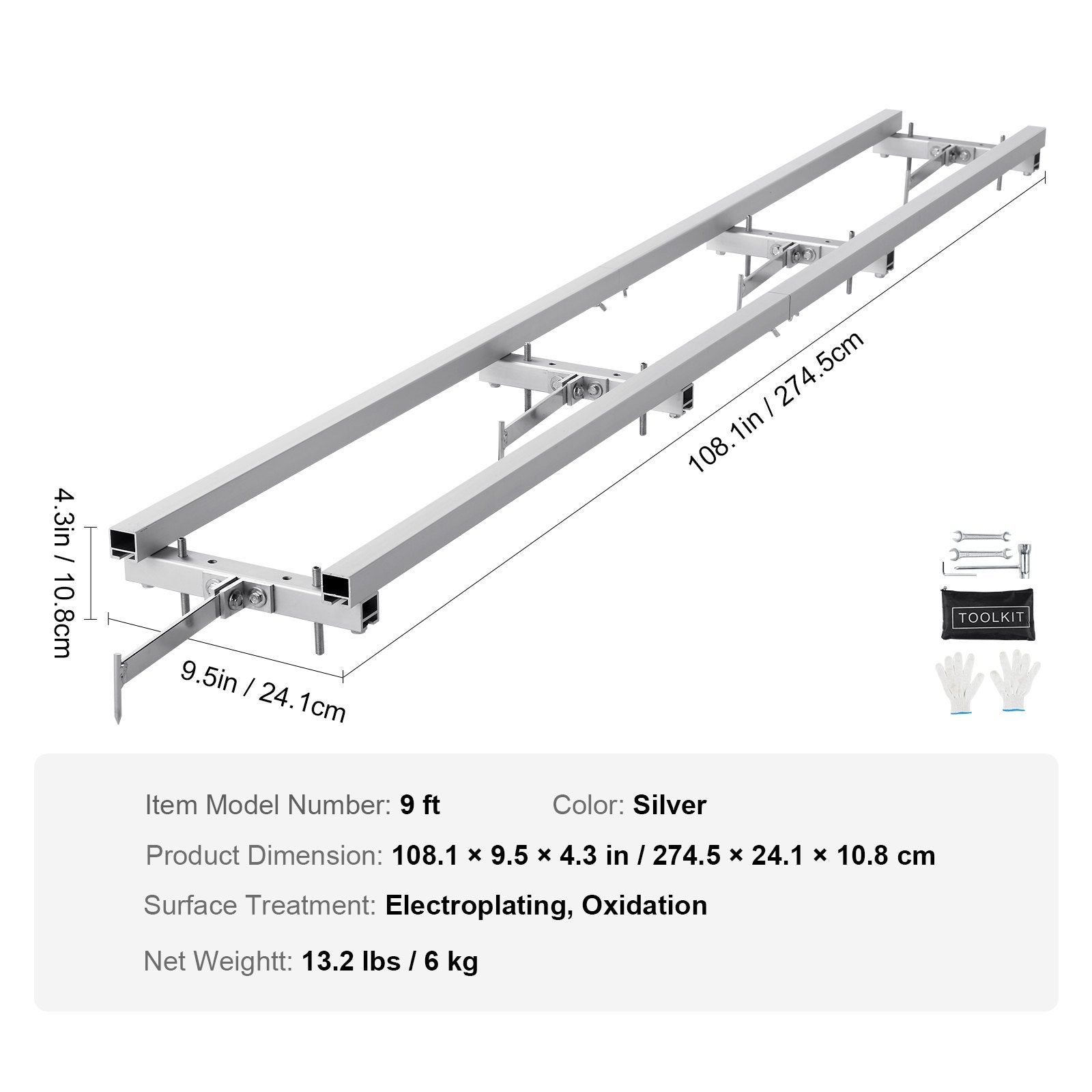 Rail Mill Guide System, 9 ft Milling Guide, 4 Crossbar Kits Chainsaw Mill Rail Guide, Aluminum Adjustable Saw Mill Rail System Work with Chainsaw Mills for Builders and Woodworkers - Image 7