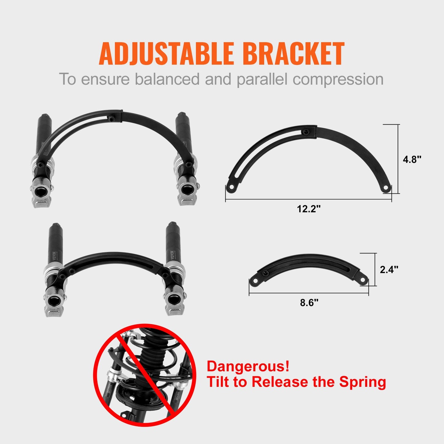 Coil Spring Compressor Tool, 2 pcs Heavy Duty Macpherson Strut Spring Compressor Set, 2646 lbs Strut Spring Compressor with Safety Bracket and Carrying Case, for Car Truck ATV UTV - Image 3