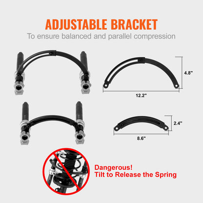 Coil Spring Compressor Tool, 2 pcs Heavy Duty Macpherson Strut Spring Compressor Set, 2646 lbs Strut Spring Compressor with Safety Bracket and Carrying Case, for Car Truck ATV UTV - Image 3