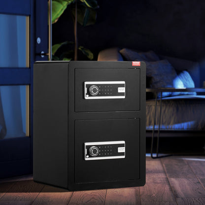 Double Door 3.5 cu.ft Safe Box with Key Lock Password Fireproof Bag Black - Image 8