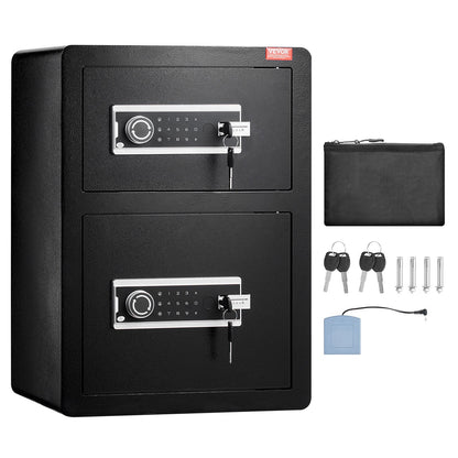 Double Door 3.5 cu.ft Safe Box with Key Lock Password Fireproof Bag Black - Image 9
