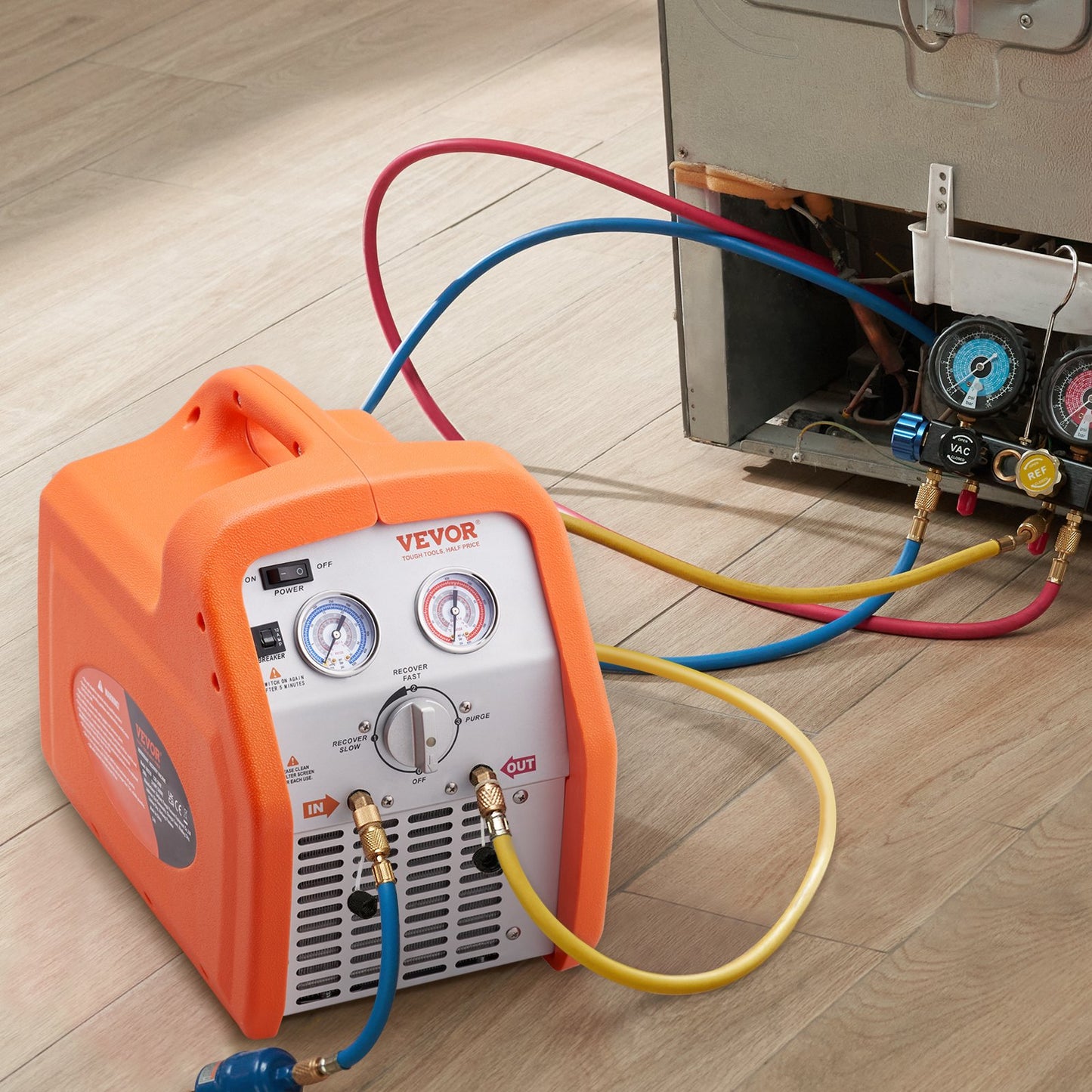 Portable 3/4 HP Refrigerant Recovery Machine for Vapor Liquid Refrigerant - Image 8