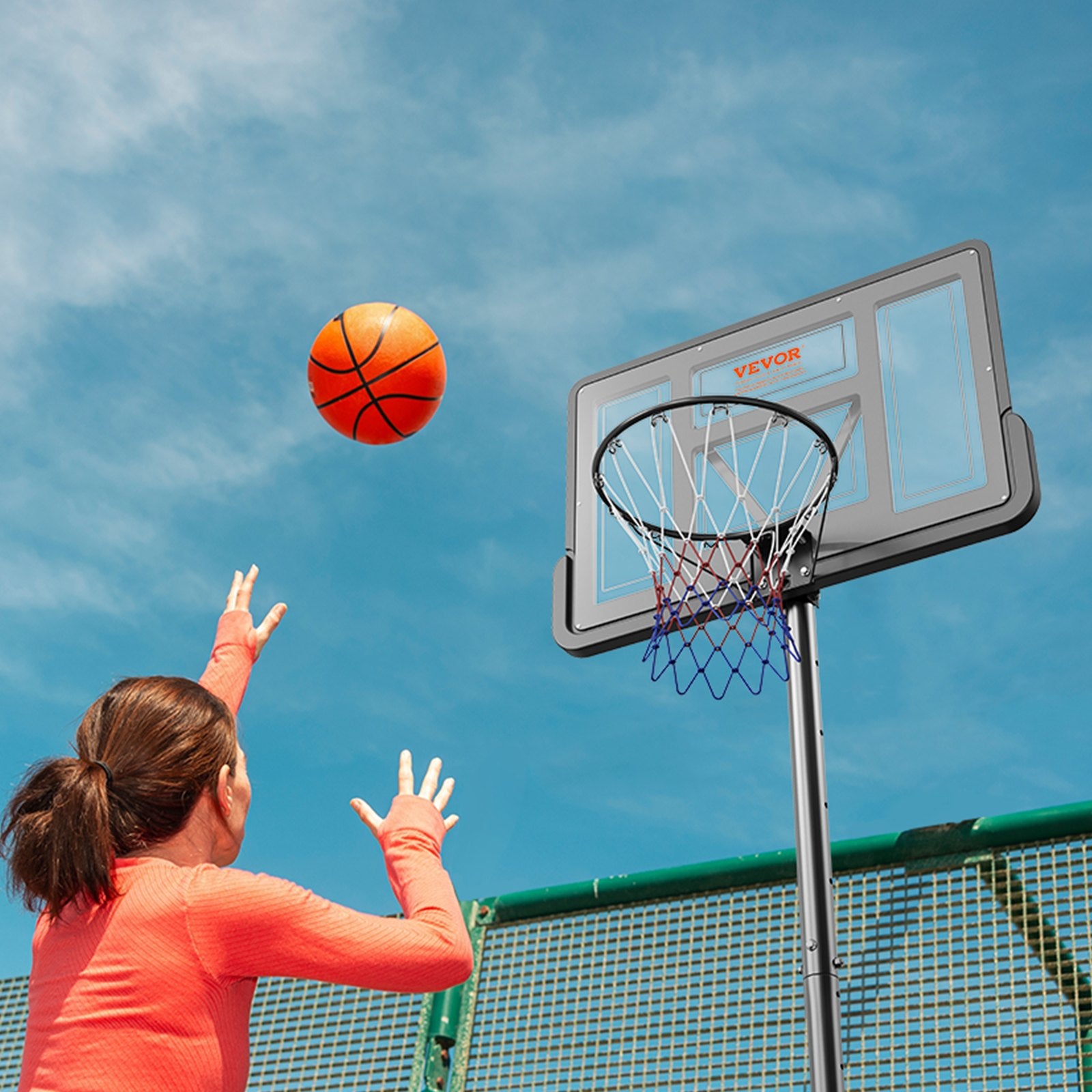 Basketball Hoop, 4-10 ft Adjustable Height Portable Backboard System, 44 inch Basketball Hoop & Goal, Kids & Adults Basketball Set with Wheels, Stand, and Fillable Base, for Outdoor/Indoor - Image 8