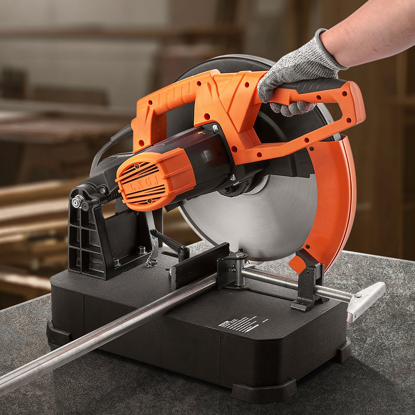 Chop Saw, 14"/355mm Blade Diameter Cut Off Saw, 2800W 1200RPM Steel Cutting Machine, Adjustable Dry Cut Chop Saw, Miter Saw for Cutting Metal Cold Cut Saw for Steel/Rebar/Iron/Aluminum - Image 8