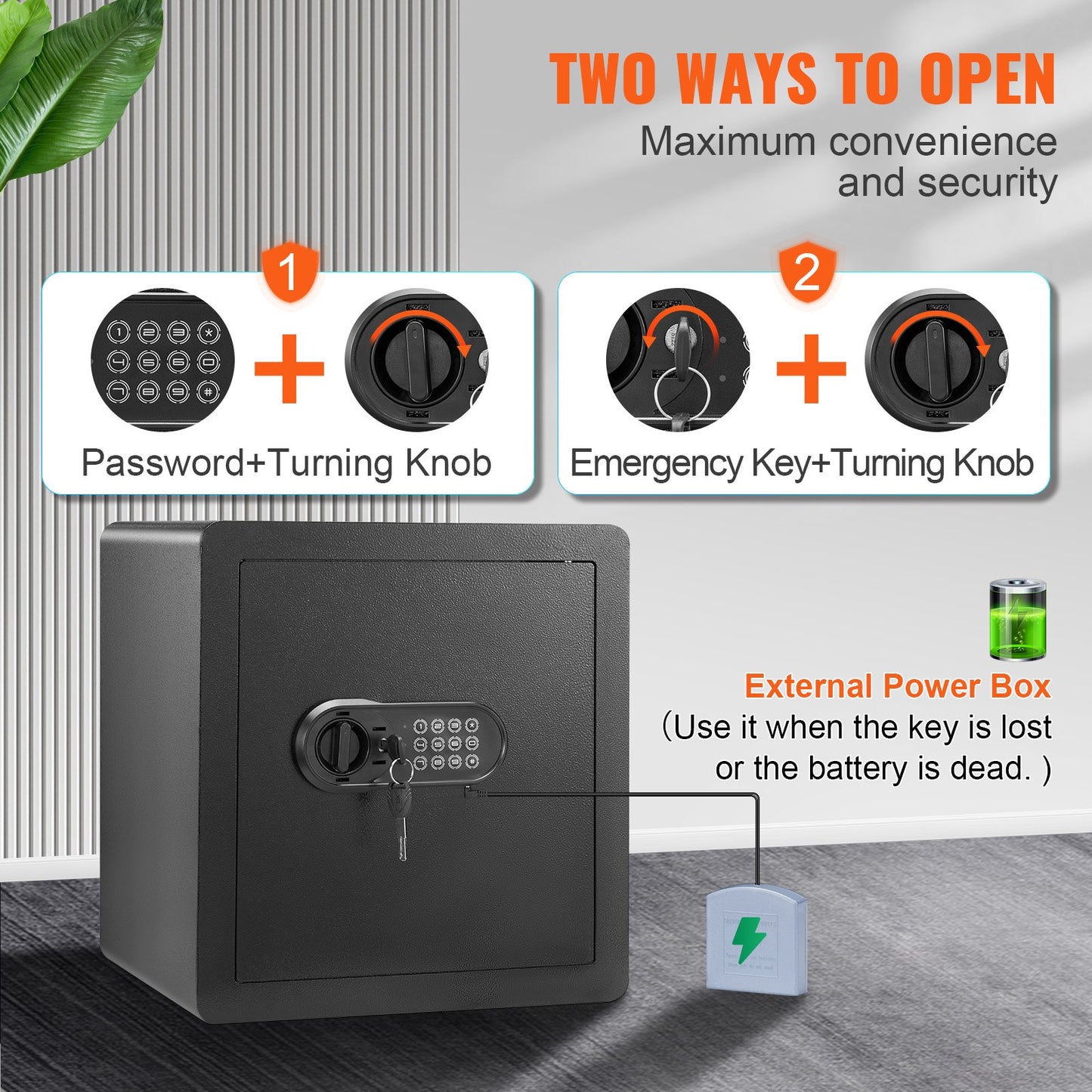 Safe 1.8 Cubic Feet Home Safe Steel for Cash Gold 15.75x13x16.9 inch - Image 3