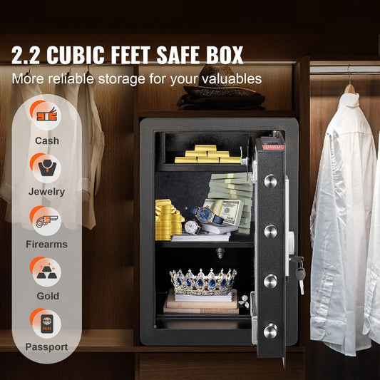 Safe 2.2 Cubic Feet Home Safe Steel for Cash Gold 15.75x13x23.6 inch - Image 2