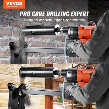 Diamond Core Drilling Machine, 10in Wet Concrete Core Drill Rig with Stand Wheels, 750RPM Speed & 1-1/4" Thread & Lifting Handle, 10in Drilling Diameter for Concrete Brick Block Stone, 2500W - Image 2