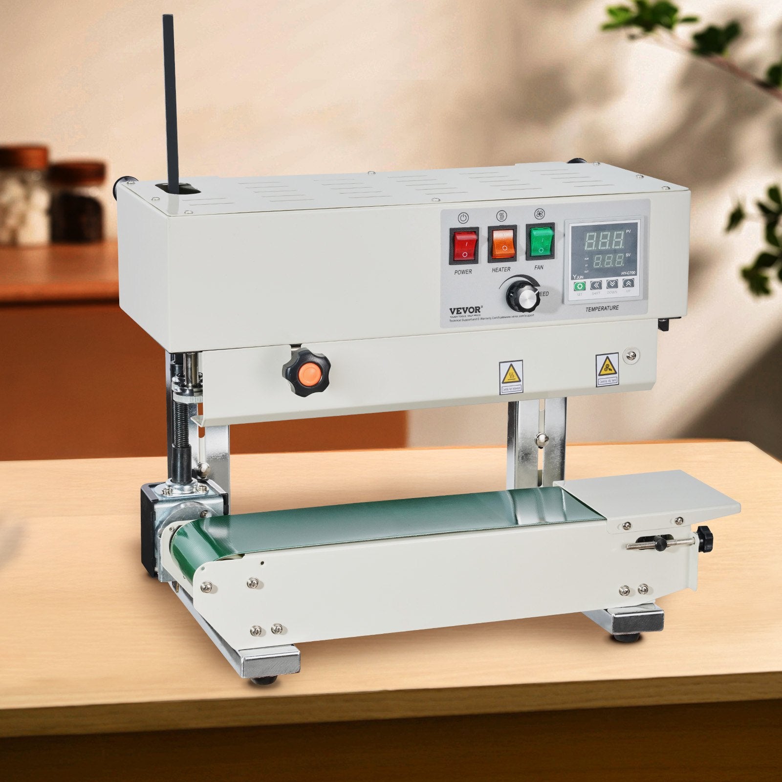 Continuous Bag Band Sealing Machine, 6-12 mm Sealing Width, Vertical Band Sealer Machine with Digital Temperature Control, Carbon Steel Bag Sealer for 0.02-0.8 mm Plastic Bags Films Membrane - Image 8