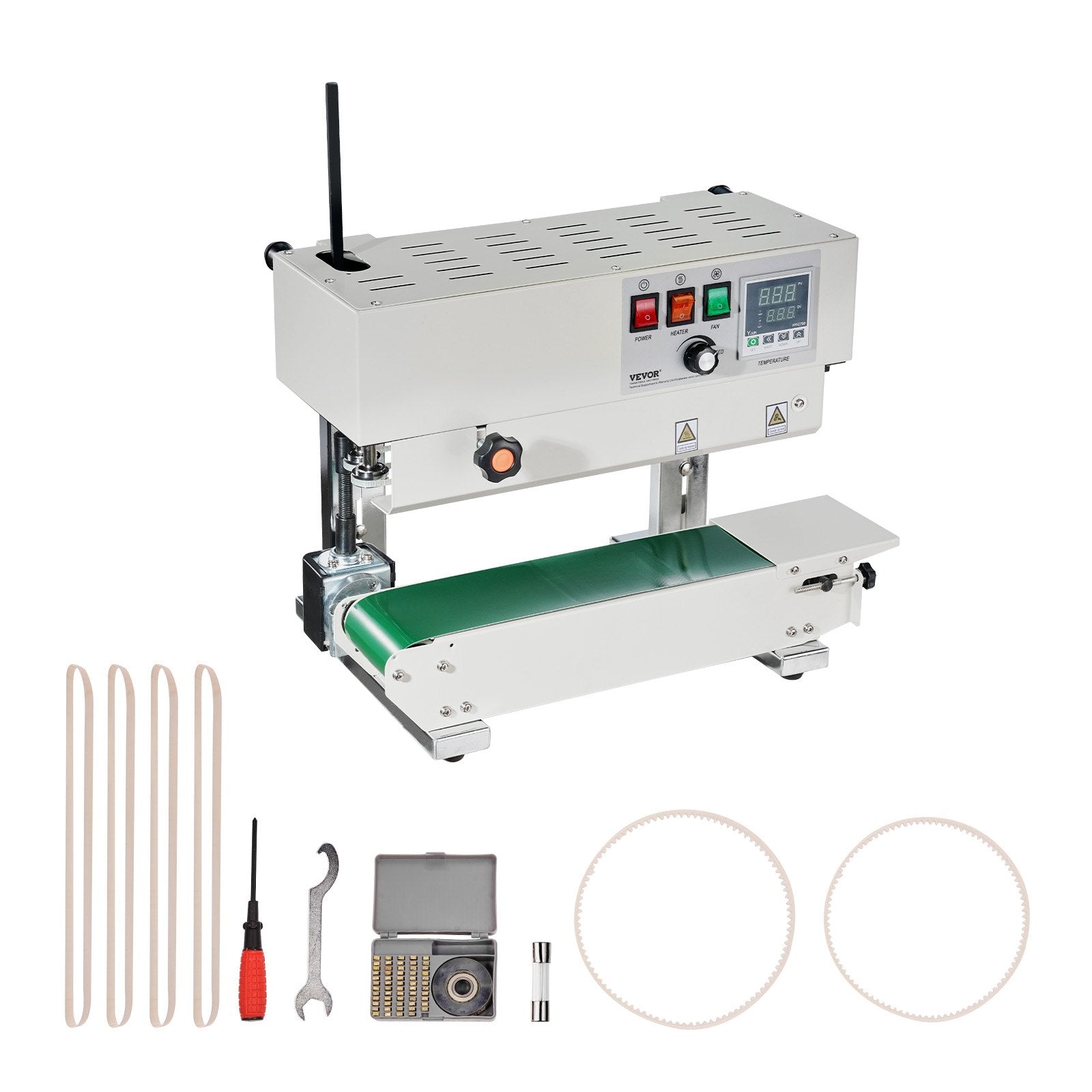 Continuous Bag Band Sealing Machine, 6-12 mm Sealing Width, Vertical Band Sealer Machine with Digital Temperature Control, Carbon Steel Bag Sealer for 0.02-0.8 mm Plastic Bags Films Membrane - Image 9