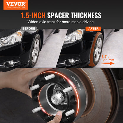 1.5" 6"x5.5" Wheel Spacers Wheel Adapters 6 Lug Forged Spacer 4 PCS Black - Image 2