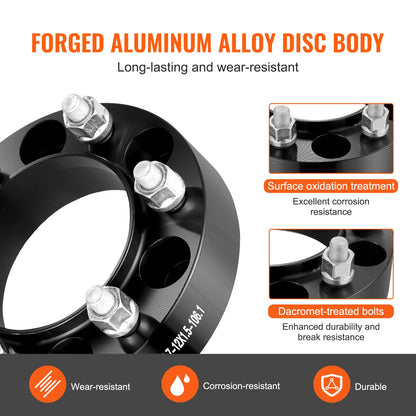 1.5" 6"x5.5" Wheel Spacers Wheel Adapters 6 Lug Forged Spacer 4 PCS Black - Image 5