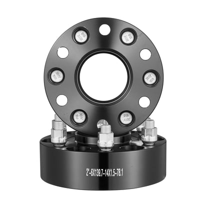 2" 6"x5.5" Wheel Spacers Wheel Adapters 6 Lug Forged Spacer 4 PCS Black