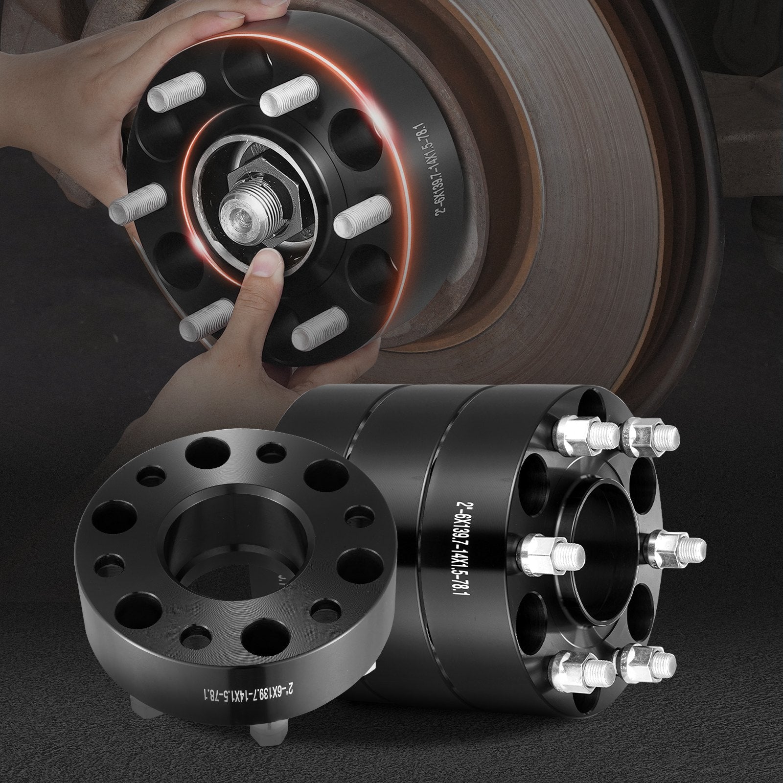 2" 6"x5.5" Wheel Spacers Wheel Adapters 6 Lug Forged Spacer 4 PCS Black - Image 8