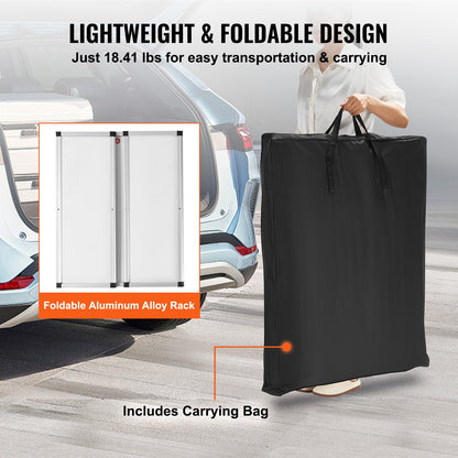 Portable Tradeshow Podium Table, 785 x 380 x 1815 mm, Display Exhibition Counter Stand Booth Fair with Wall, Foldable Promotion Retail Bar Table Pop Up Podium with Storage Rack/Carrying Bag - Image 6