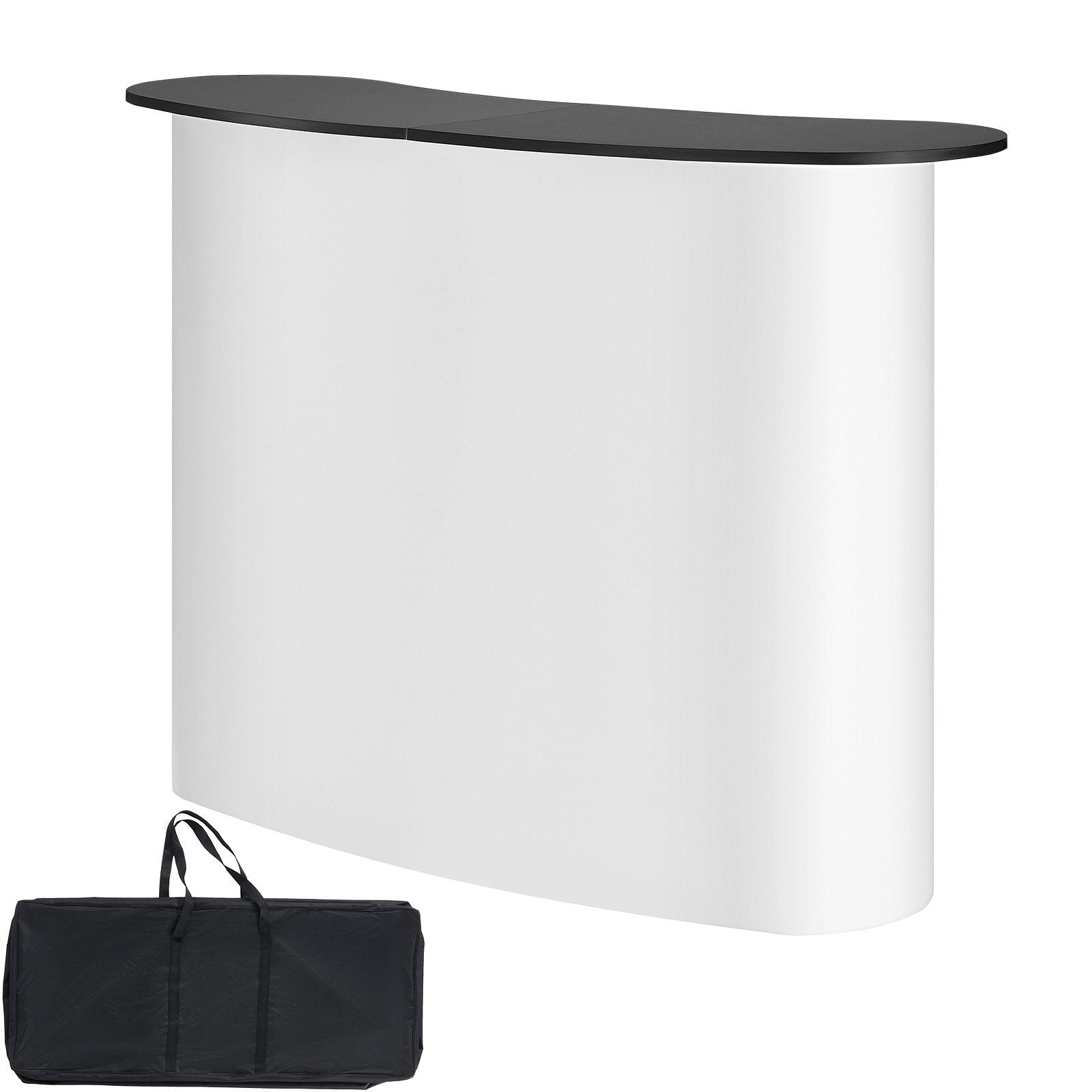 Portable Tradeshow Podium Table, 1300 x 465 x 950 mm, Display Exhibition Counter Stand Booth Fair with Wall, Foldable Promotion Retail Bar Table Pop Up Podium with Storage Rack, Carrying Bag - Image 9