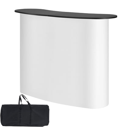 Portable Tradeshow Podium Table, 1300 x 465 x 950 mm, Display Exhibition Counter Stand Booth Fair with Wall, Foldable Promotion Retail Bar Table Pop Up Podium with Storage Rack, Carrying Bag - Image 9
