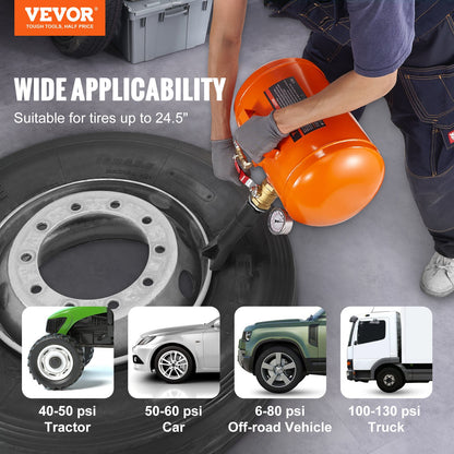 Tire Bead Seater, 5 Gal/19L Air Tire Bead Blaster with Pressure Gauge & Handle, 145 PSI Seating Tool Inflator Tank, 85-116 PSI Operating Pressure for Car Truck ATV - Image 2