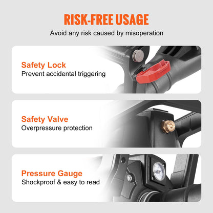 Tire Bead Seater, 2.4 Gal/9 L Air Tire Bead Blaster, 150 PSI Handheld Bead Bazooka, Portable Tire Inflator Tool, 87-116 PSI Operating Pressure for Tractor Truck ATV Car and Automobile Repair - Image 6