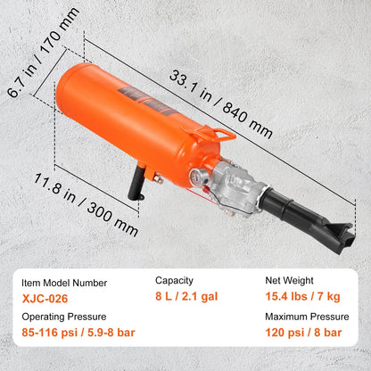 Tire Bead Seater, 2.1 Gal/8 L Air Tire Bead Blaster, 120 PSI Handheld Bead Bazooka, Upgraded Portable Tire Inflator Tool, 85-116 PSI Operating Pressure for Tractor Truck ATV Car - Image 7