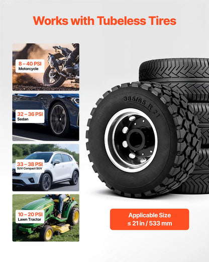 Portable Tire Bead Seater, 2.1 Gal / 8 L Air Bead Blaster, Handheld Tire Inflator Tool, 87-116 PSI Operating Pressure, Trigger Seating Inflator for Car, Compact SUV, Light Truck, E-Bike, RV, ATV - Image 3
