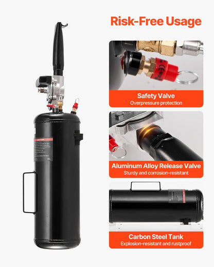 Portable Tire Bead Seater, 2.1 Gal / 8 L Air Bead Blaster, Handheld Tire Inflator Tool, 87-116 PSI Operating Pressure, Trigger Seating Inflator for Car, Compact SUV, Light Truck, E-Bike, RV, ATV - Image 5
