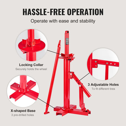 Manual Tire Changer, Portable Hand Bead Breaker Mounting Tool for 203 - 406 mm Tires, Compatible with Car Truck Trailer, Tire Mounting Machine for Home Garage Small Auto Shop - Image 6