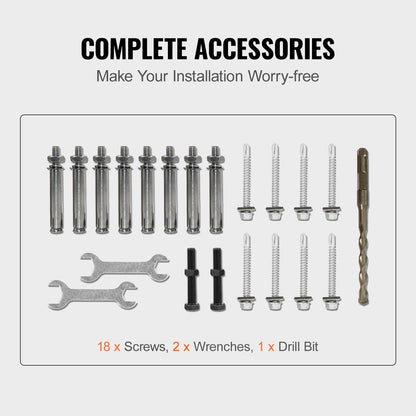 Handrails for Outdoor Steps, Fit 1-3 Steps Wrought Iron Handrail, Outdoor Stair Railing, Adjustable Front Porch Hand Rail, Black Transitional Hand railings for Concrete Steps or Wooden Stairs - Image 6