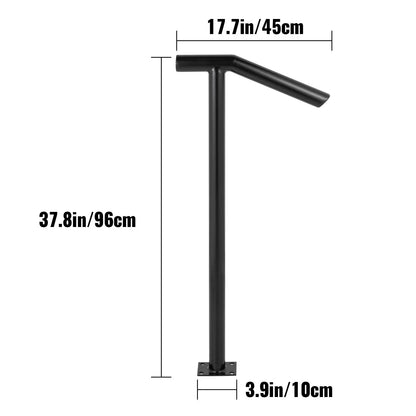 Single Post 1-2, Black Steel Railing 441LBS Capacity Baking Varnish Iron Stairs Stylish Handrails for Outdoor Steps with Expansion Bolts & Drill Bit - Image 8