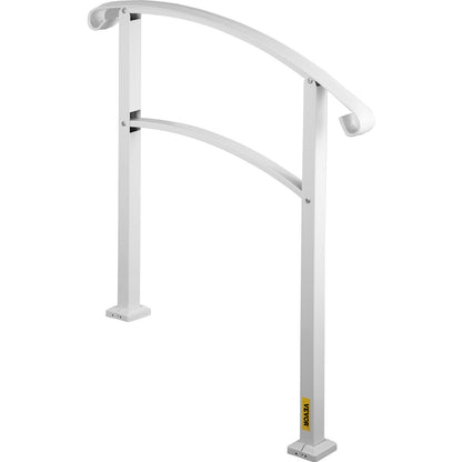 3-Step Handrails for Outdoor Steps Fits 1 or 3 Steps Matte White Stair Rail Wrought Iron Handrail with Installation Kit Hand Rails for Outdoor Step - Image 9